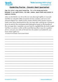 Worksheets for kids - handwriting-practise-draculas-guestpunctuation